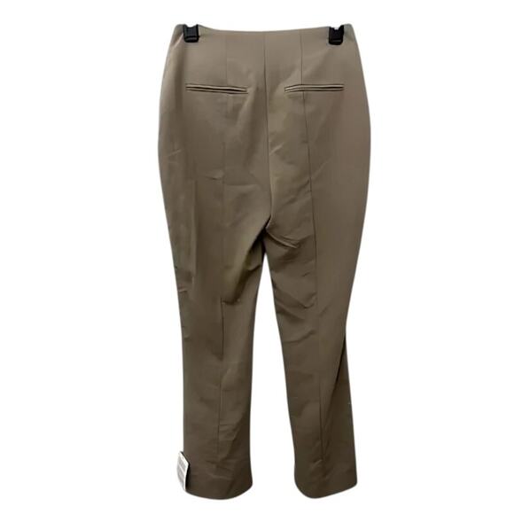 Topshop Crop Pants Slit Ankle Tailored Front Seam Detail Tan/Beige Women's 4 NWT - Picture 5 of 10
